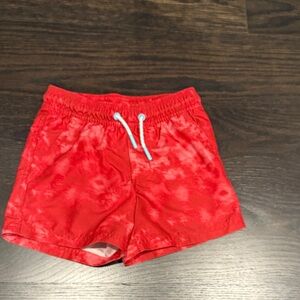 Art Class Red Tie-Dye Kids Swim Trunks